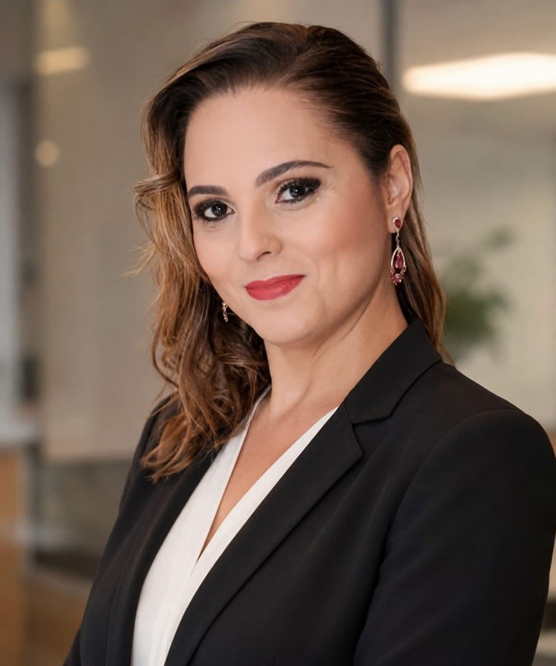 Roberta Lomenha com blazer preto